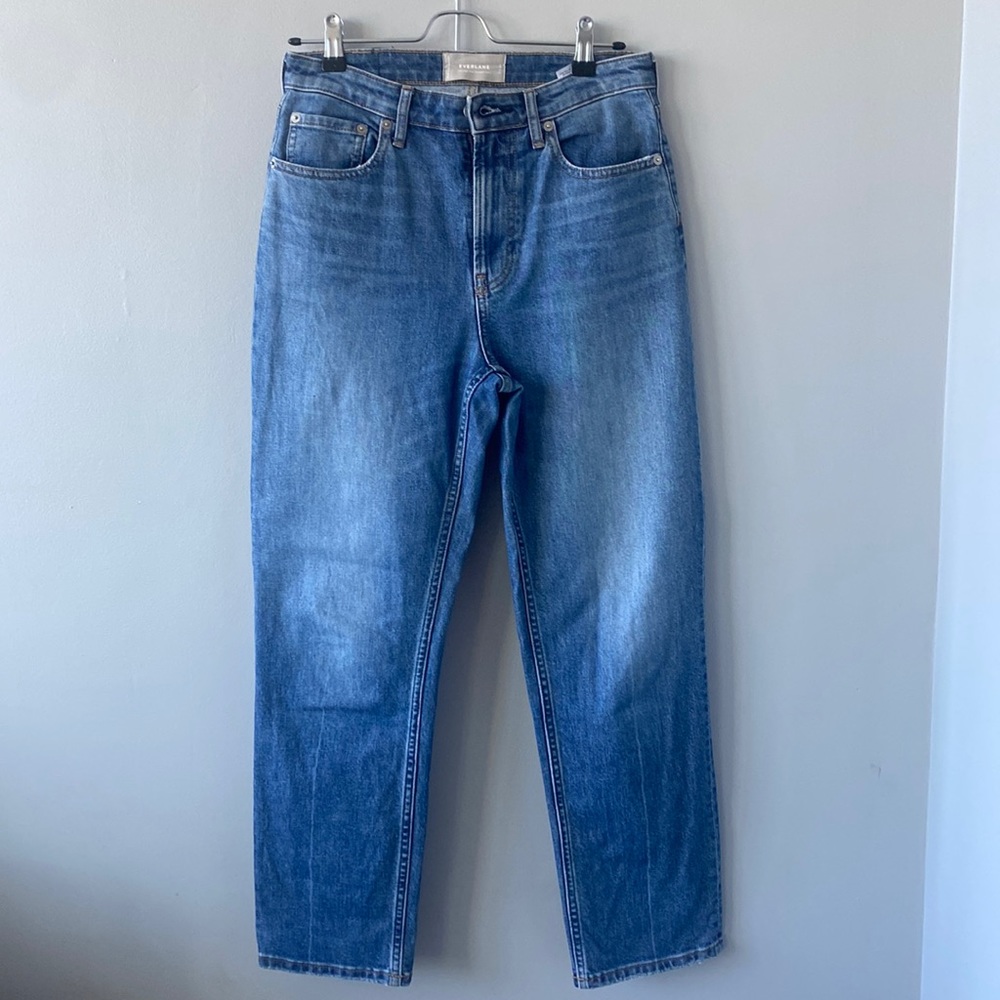 Everlane High Rise Straight Jeans Medium Vintage Wash 27 Ankle
